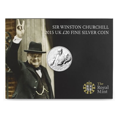 2015 UK £20 Fine Silver Coin - Sir Winston Churchill - Click Image to Close